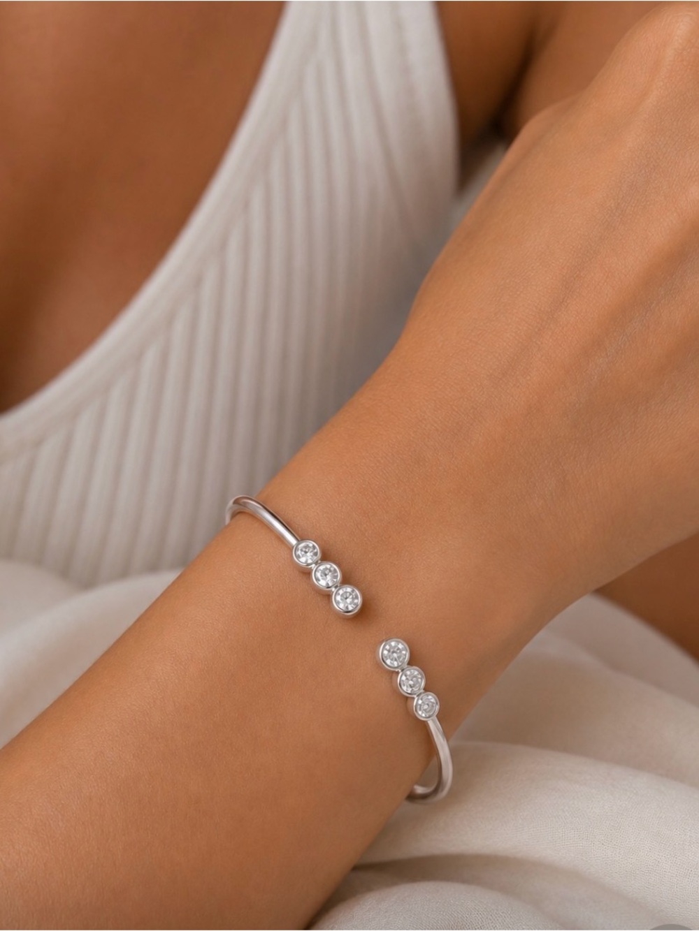 Elegant Sterling Silver Moissanite Bracelet, beautiful brilliant stones 💎💎💎